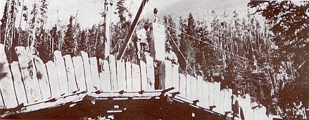 Setting keystone at Baring Creek Bridge - National Park Service photo taken by Bureau of Public Roads photographer, 1932