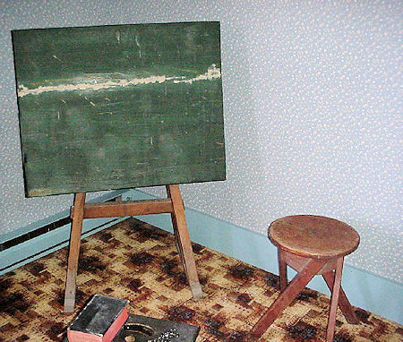 Artist's Easel and Stool. These were handcrafted by Fr. Ravalli