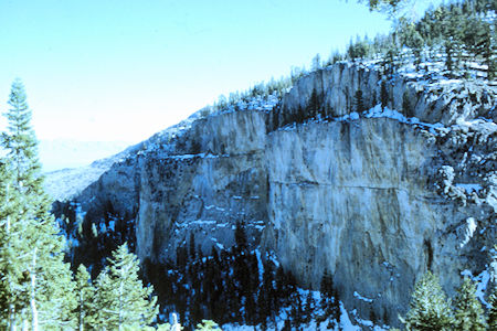 Cliff at start of Charleston Peak climb - 11-28-69