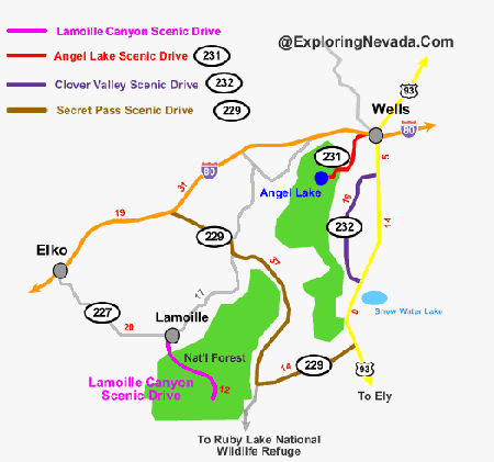LaMoille Canyon location map