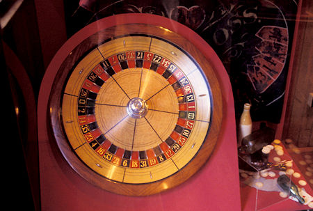 Roulette Wheel exhibit in Fourth Ward School, Virginia City, Nevada