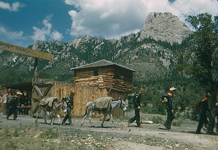 Tooth of Time over Stockade Camp with group departing Tooth of Time over Stockade Camp with group departing