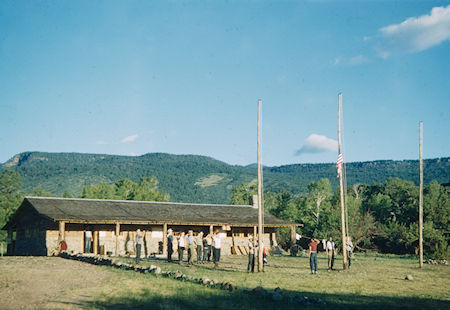 Morning flag raising at Zastro Camp