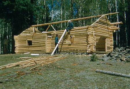 Cabin under construction at Crooked Creek Cabin under construction at Crooked Creek