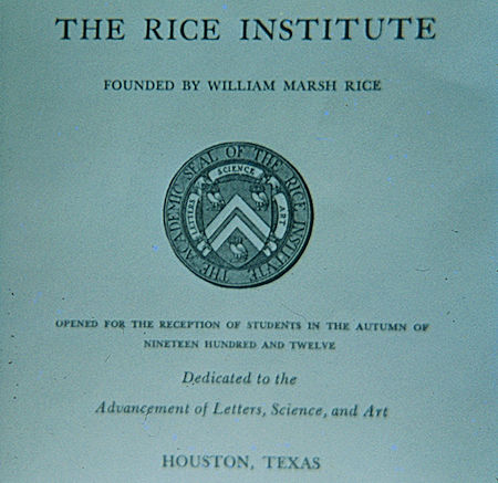 Rice Institute - Houston, Texas