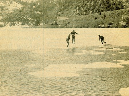 A trio of June Lake Mountain Rescue Team members took advantage of last week's ice rescue training seminar to try-out the team's new 'exposure suits'