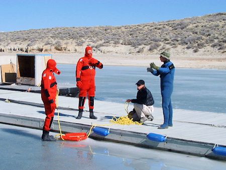 Lake Ice Rescue Training at Crowley Lake - March 3, 2002