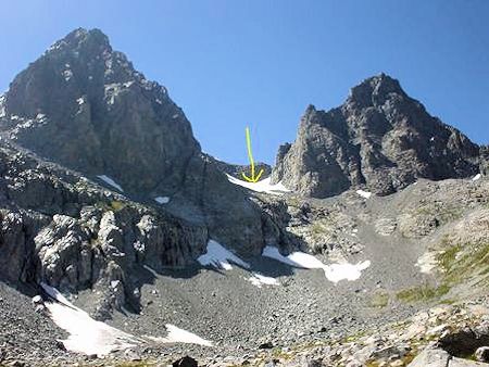 Site of accident below Banner-Ritter saddle - Michael Habicht Photo
