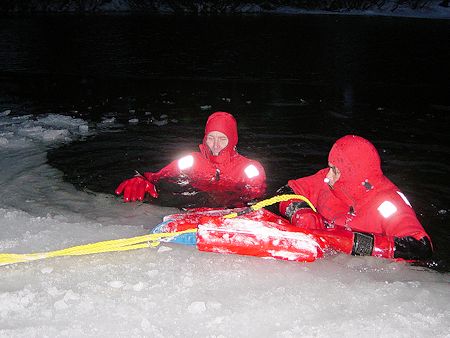 Night Lake Ice Rescue Training - November 17, 2003