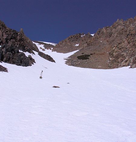 Snow filled couloir from rescue site - JW Photo