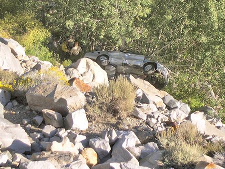 Vehicle that went off the Tioga Pass Road