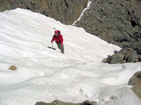 Top of the chute - nearing the saddle