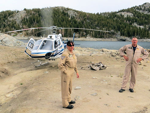 Ops 3-754 Marie Lakes - CHP helicopter arrived to pickup team