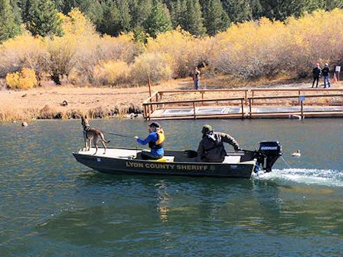 Inca, a specially trained dog, assisted with the search - Lyon County Search & Rescue