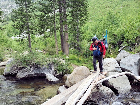 Crossing creek on the way in