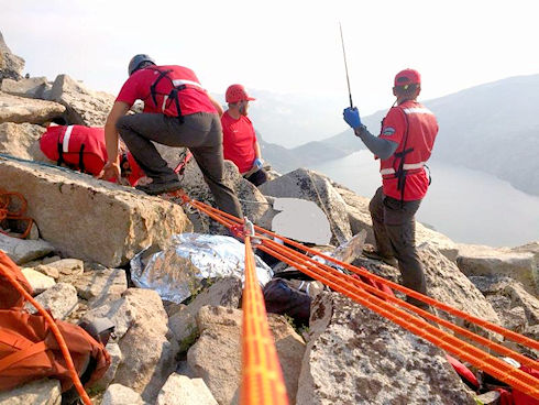 Waiting for helicopter