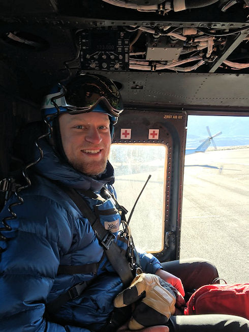 Preparing for helo transport to Kearsarge Pass. Image by Joey Cucura