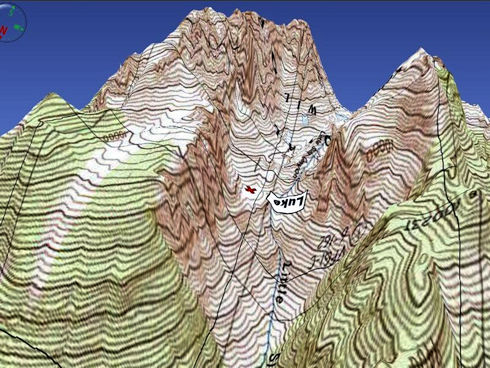 TOPO 3D view of Little Slide Canyon