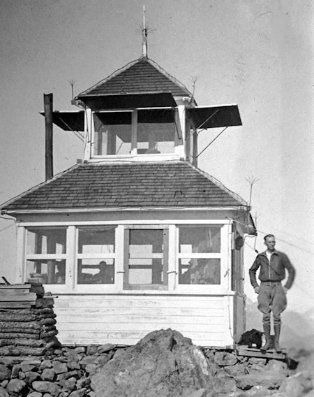 Goat Peak Lookout in 1923. The firefinder is in the cupola. Photo by Ferd Haase from the Shirley Haase Collection Goat Peak Lookout in 1923. The firefinder is in the cupola. Photo by Ferd Haase from the Shirley Haase Collection