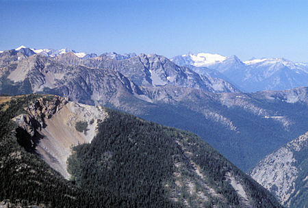Snowfield Peak (right) from 7,440' Slate Peak near Harts Pass, Washington