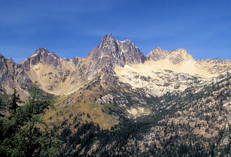 Cutthroat Peak on the northwestern side of North Cascades Highway from Blue Lake trail