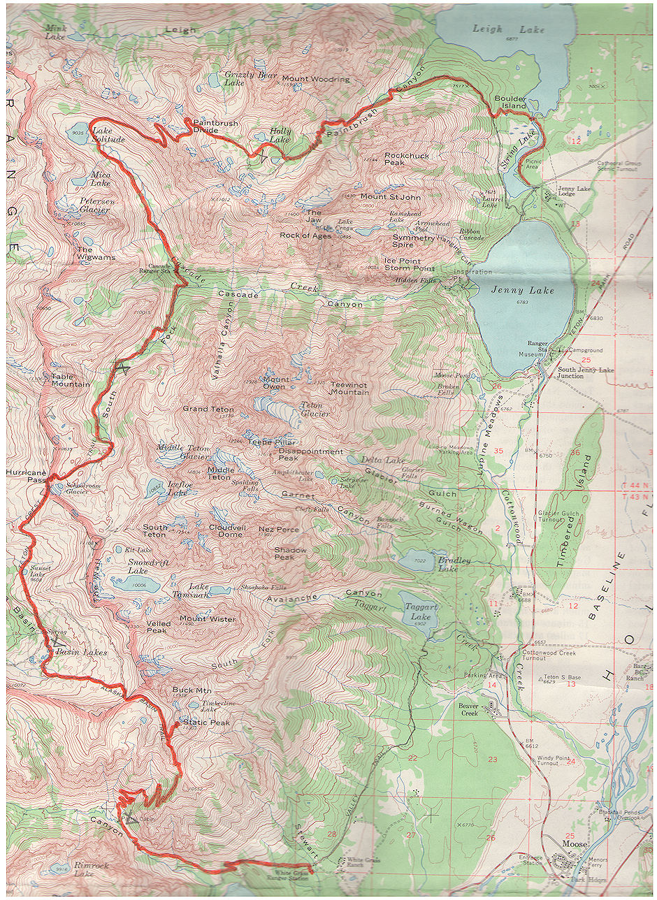 Grand Teton National Park trip map 1977 Grand Teton National Park trip map 1977