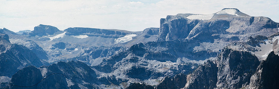 Hurricane Pass (left), Table Mountain (right) - Grand Teton National Park 1977