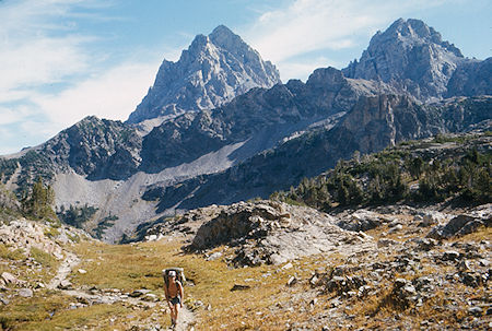 Frank Nickolas and Grand Teton from trail to Hurrican Pass - Grand Teton National Park 1977 Frank Nickolas and Grand Teton from trail to Hurrican Pass - Grand Teton National Park 1977