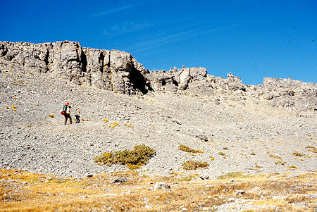 Stan Haye and Robbie Haye approaching Hurricane Pass - Grand Teton National Park 1977