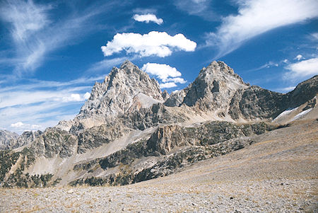 Grand Teton and Middle Teton from Hurricanne Pass - Grand Teton National Park 1977