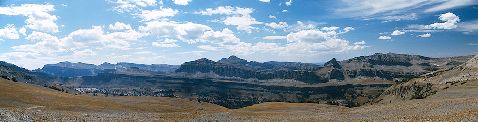 Looking toward Alaska Basin across Teton Canyon from Hurricane Pass -Grand Teton National Park 1977