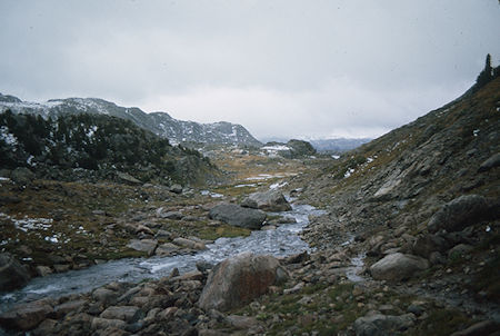 Below upper Jean Lake - Wind River Range 1977