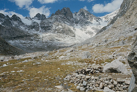 A campsite in Upper Titcomb Basin - Wind River Range 1977