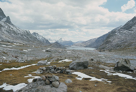 A campsite in Upper Titcomb Basin - Wind River Range 1977