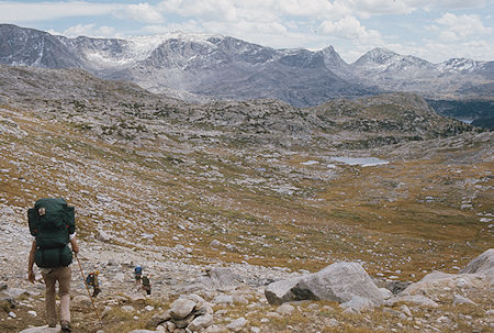 Descending from Lester Pass - Wind River Range 1977