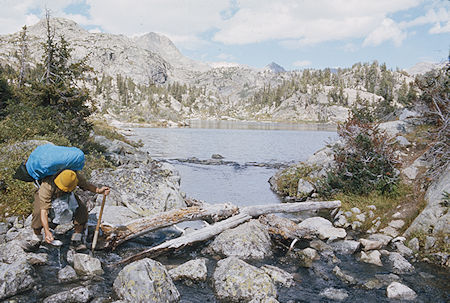 Gil Beilke gets a drink - Wind River Range 1977