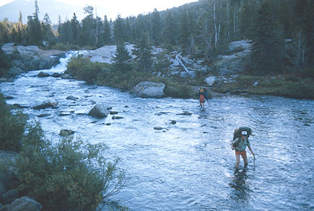 Crossing Pole Creek - Wind River Range 1977 Crossing Pole Creek - Wind River Range 1977