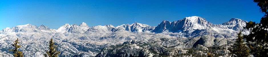 From Photographers Point: Mount Woodrow Wilson, Fremont Peak, Jackson Peak - Wind River Range 1977 From Photographers Point: Mount Woodrow Wilson, Fremont Peak, Jackson Peak - Wind River Range 1977