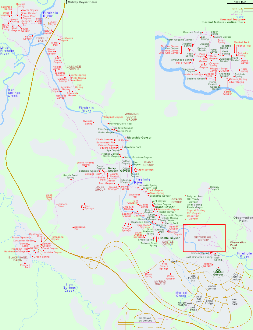 Upper Geyser Basin map
